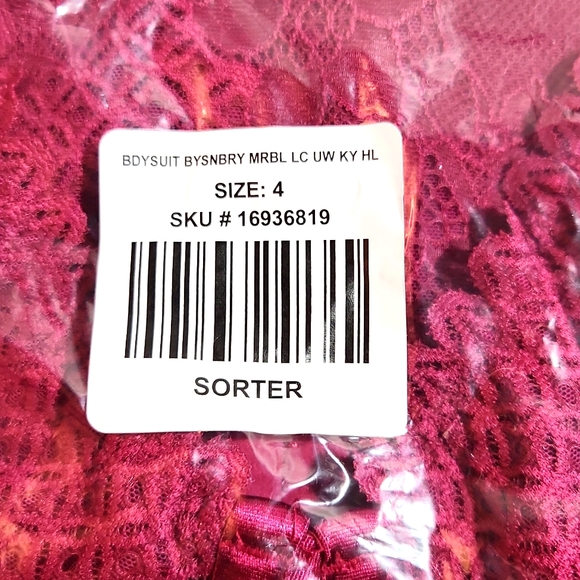 ❤️NWT VINTAGE TORRID LINGERIE BODYSUIT UNDERWIRE LACE FUSCHIA UNLINED - SIZE 4X - Picture 5 of 9